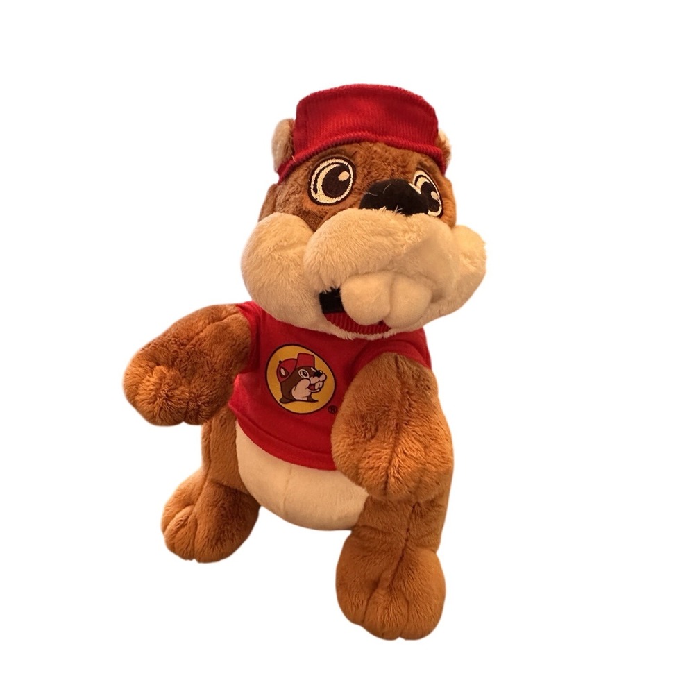 Buc-ee's Beaver Plush Mascot Small Brown Red Excellent‎ Texas Souvenir Toy